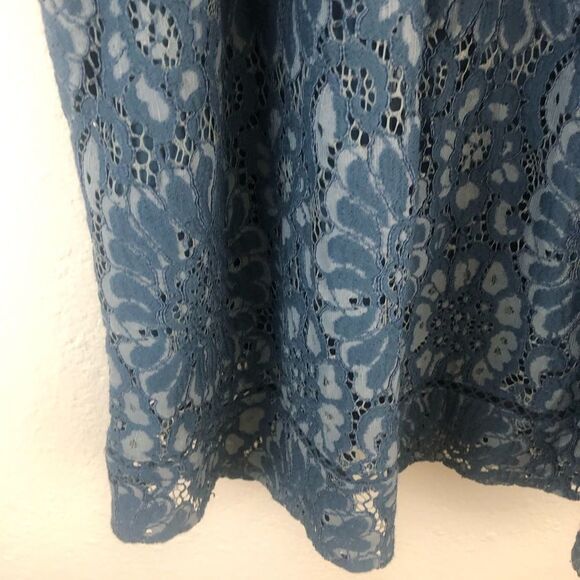Loft lace cami blue eyelet spaghetti strap dress size 4P. New with tags - Picture 4 of 8